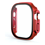 Protector Case Mica Para Apple Watch Ultra 49mm Rojo Metal