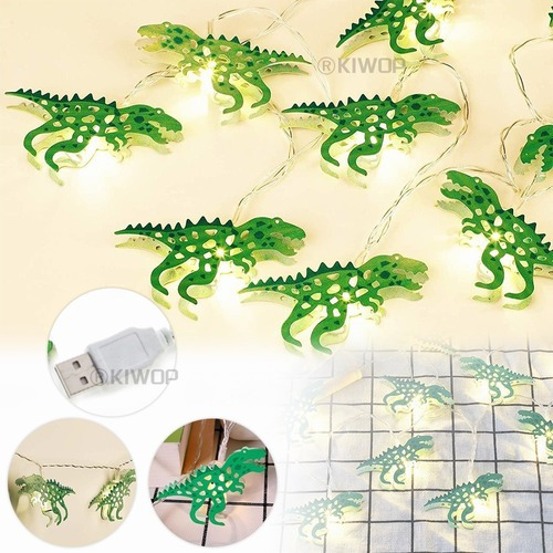 10 Luces Led Dinosaurios Adorno Usb Habitacion Niños 1.65m