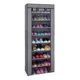 Organizador De Zapatos 9 Niveles Armario Desarmable Zapatero Color Gris