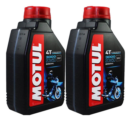 Aceite Motul 3000 20w50 Mineral Motos 4 T - 2 Piezas