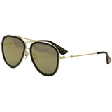 Gucci Gg0062s 001 Aviador Dorado Espejo Negro Original Gota