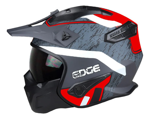 Casco Modular  Edge Kombat Certificado Dot Doble Propósito