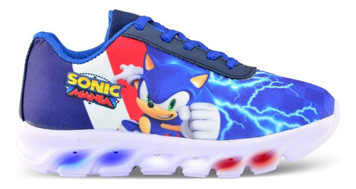 Tênis Sonic Infantil Menino De Led Super Macio Lançamento