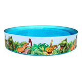 Piscina Semirrígida Circular Infantil 946l Verão Dinossauro