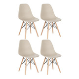 4 Cadeiras Charles Eames Eiffel Dsw Wood Nude