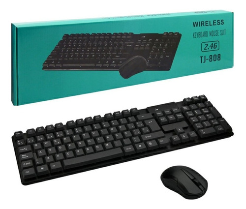 Combo Inalámbrico Teclado + Mouse Tj-808 Color Negro