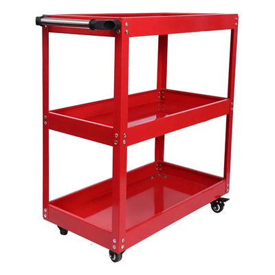 Tres Niveles Metal Caja Herramientas Carrito Carga De 100 Kg Rojo