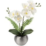 Flores Artificiales De Orquídea Blanca Briful 13''