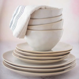 Set De Vajilla 12 Piezas Porcelana Olive Sand Volf M