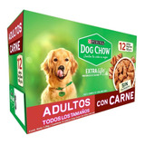 Alimento Dog Chow Perro Adulto 12 Sobres Sabor Carne X 100g