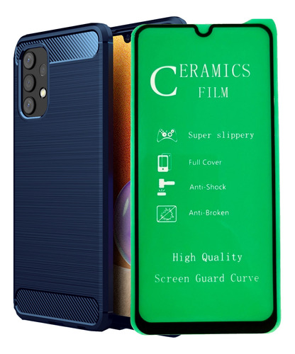 Funda Estuche Forro + Vidrio Cerámico Para Samsung A72