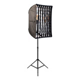 Kit Tripode + Reflector Softbox 50x70cm Con Malla Grid