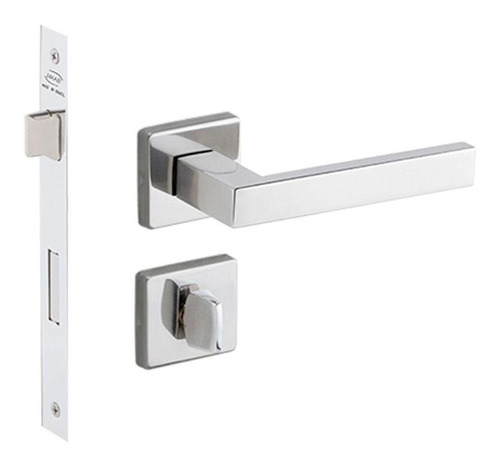 Fechadura Hato 2 Quadrada Banheiro Inox Polido Creto