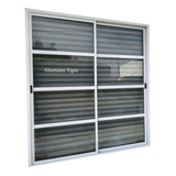 Puerta Ventana Aluminio 200x200 Vidrio Repartido Horizontal Con Mosquitero