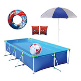 Piscina 6200 Litros + Guarda Sol + Bola Inflável + Boias