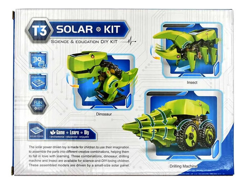 Robot Solar 3 En 1 Educacional Dinosaurio Insecto Perforador