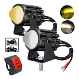 Par Faros De Lupa  Doble Color Impermeables Para Auto Moto