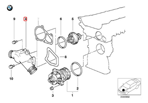 Bmw Pipeta Termostato Carcasa Serie 3 E36 328i M52 Foto 3