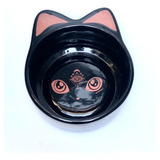 Bowl Forma Gato Cat Negro Lunar Diseño Acabajo Color Bronce