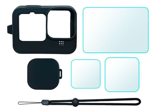 Pack Carcasa Tapa+ Láminas Vidrio Para Gopro Hero 9 10 11 12