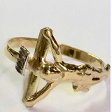 Swjoias Anel De Jesus Cristo Cruz Crucifixo Ouro 18k 750