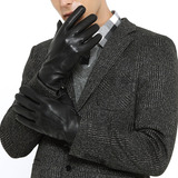 Zluxurq Guantes De Cuero De Lujo Para Hombre Piel De Cordero