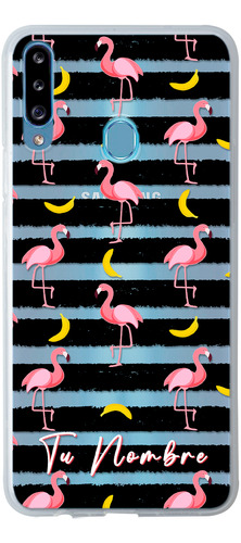 Funda Para Galaxy Flamingos Personalizada Con Tu Nombre