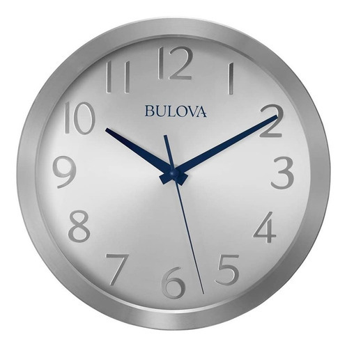 Reloj De Pared Bulova Clocks C4844 Plateado Winston Vintage