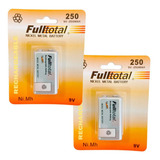 Dos Baterias Recargables 9v Full Total 250mah Niquel Metal