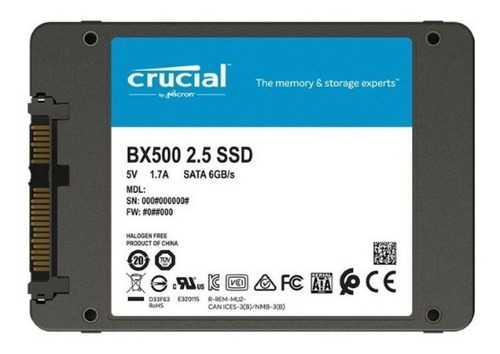 Disco Ssd 240gb Crucial Bx500 3d Sata 6.0gb/s 2.5 