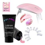 Kit Polygel Gel Alongamento Iniciante Gel Alta Densidade Tip