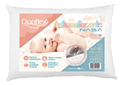 Travesseiro Infantil Baby Nasa Antissufocante 30x40 Duoflex