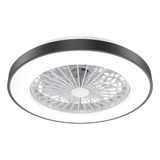 Ventilador Led Tipo Extractor Reversible Alphaled Con 3 Diferentes Tonos De Luz Control Remoto Temporizador 51 Cm Detalle Negro 