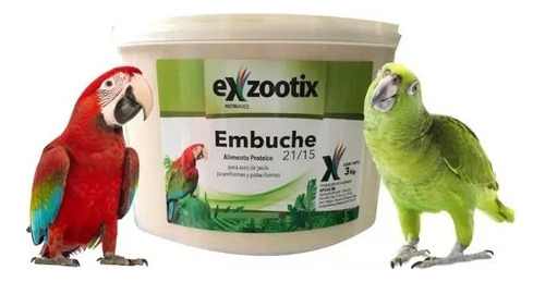 Alimento Pasta Embuche Aves Loros Pichon Exzootix 21/15 3 Kg