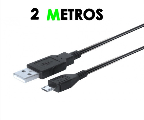 Cabo Alimentação Usb V8 Carregar Controle Ps4 Xbox 2 Metros