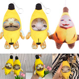 Gato Peluche Banana Cat Gatitos Llavero Plátano Kawaii 3pk