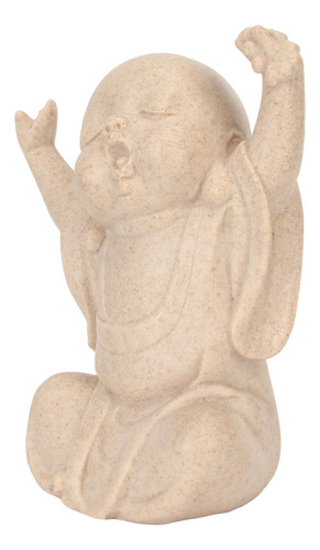 Estatua De Bebé Monje, Arenisca Viva, Figura De Buda