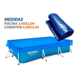 Cobertor Para Piscina Rectangular 3,00x2,00 M Con Ojetillos