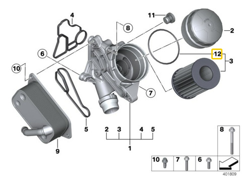 Junta Carcasa Filtro Aceite Bmw Serie 3 F80 M3 Lci M3 S55 Foto 4