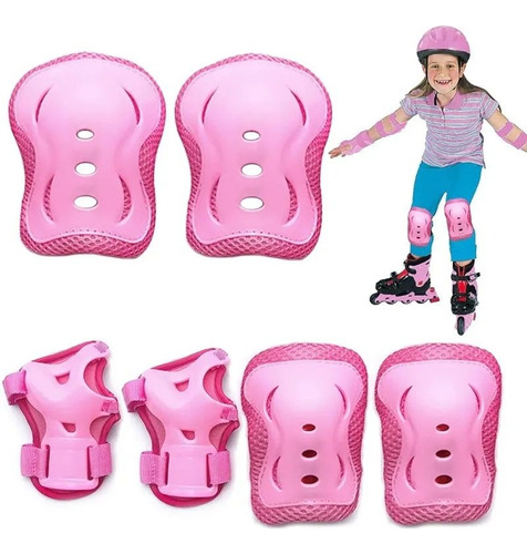 Kit Protección Patinaje Set Codera Muñequera Rodillera Niños