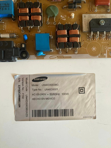 Tarjeta Placa Fuente De Poder Para Samsung Un40d5003bg 