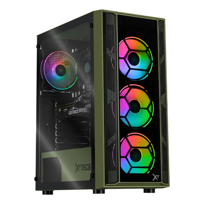 PC Gamer Xtreme PC Gaming NVIDIA GeForce RTX 5060 AMD Ryzen 7 5700 32GB SSD 1TB WIFI Dark Green gaming competitivo y streaming | Meses sin interés