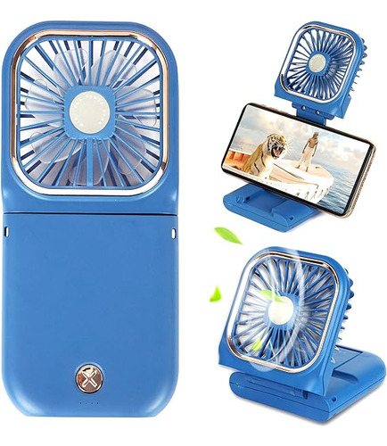 Mini Ventilador De Mano Portatil Recargabale Usb 3 Vel. Azul