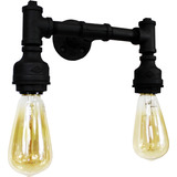 Lampara Pared Farol Vintage Retro Industrial Tubo 2 Sockets