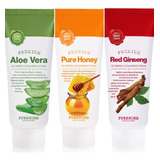 Espuma Limpiadora Faciel De Ginseng, Miel, Aloe / Set De 6pz