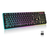 Redthunder K10 Teclado Inalámbrico Para Juegos, Recargable.