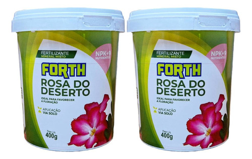 Kit 2 Fertilizantes Para Plantas Forth Rosa Do Deserto 400g