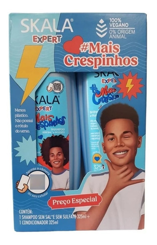 Skala Kit Mais Crespinhos Kids Shampoo Acondicionador  