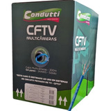 Cabo Multicameras Condutti Cftv Azul 300m 24awg 4 Pares X24