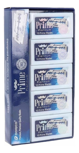 Navajas Dorco Prime Platinum Doble Filo 100 Pz Barberia